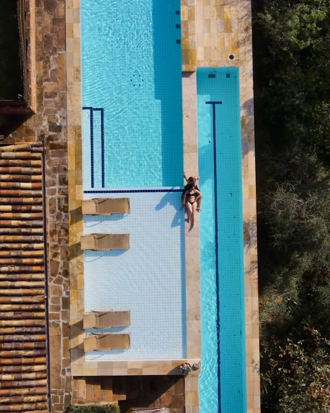 Piscina vista de cima